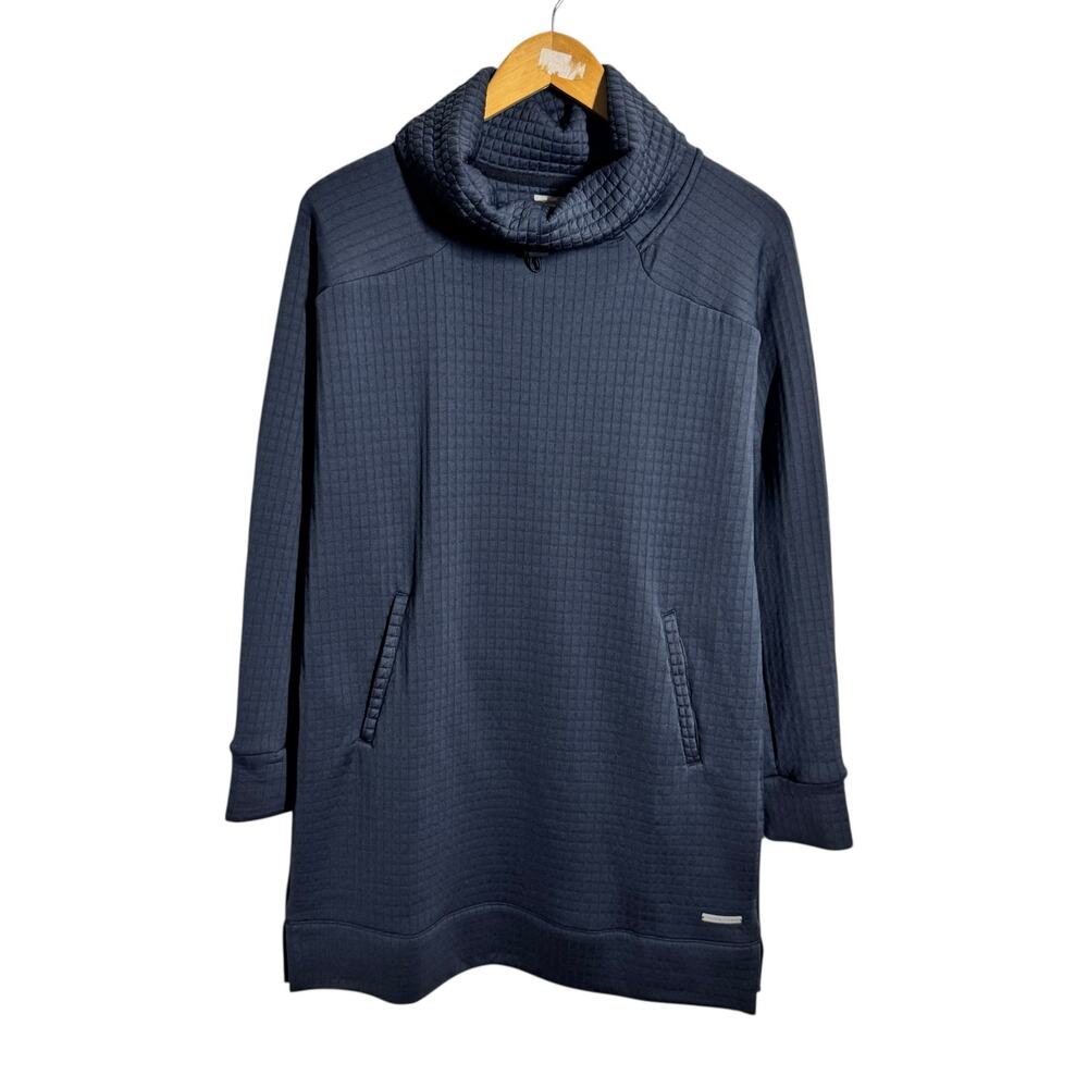 Pearl Izumi Prospect Tech Dress Women M Navy Blue Cycling‎ Kangaroo Pocket Cozy
